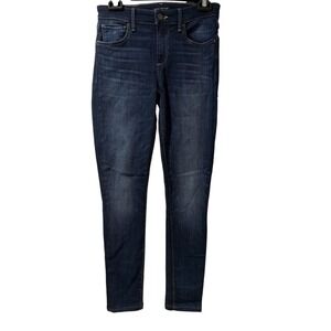 Lucky Jeans Womens Size 2/26 Dark Blue Distressed Mid Rise Super Skinny Ava